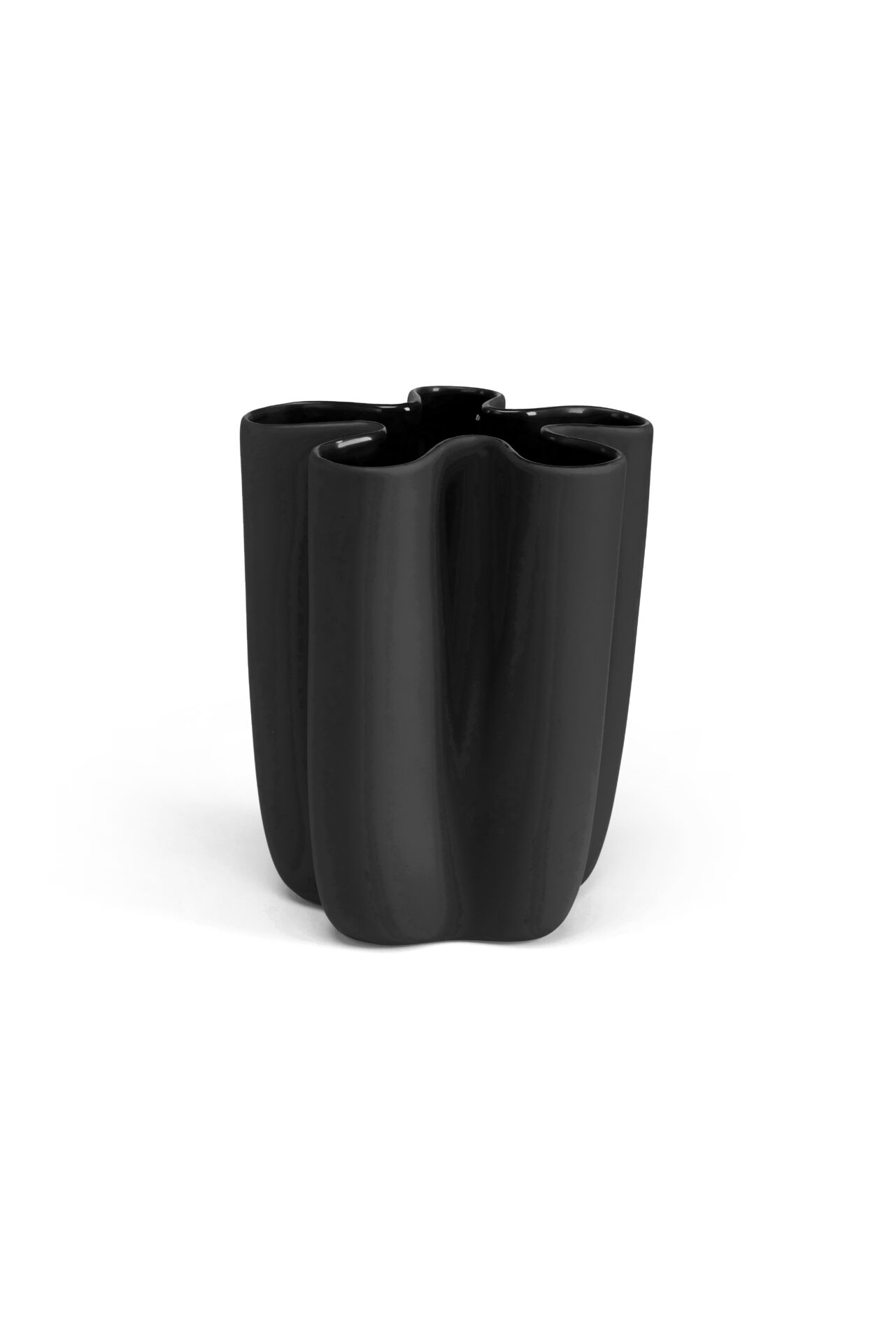 Керамічна ваза Tulipa чорного кольору від Cooee Design 20 см