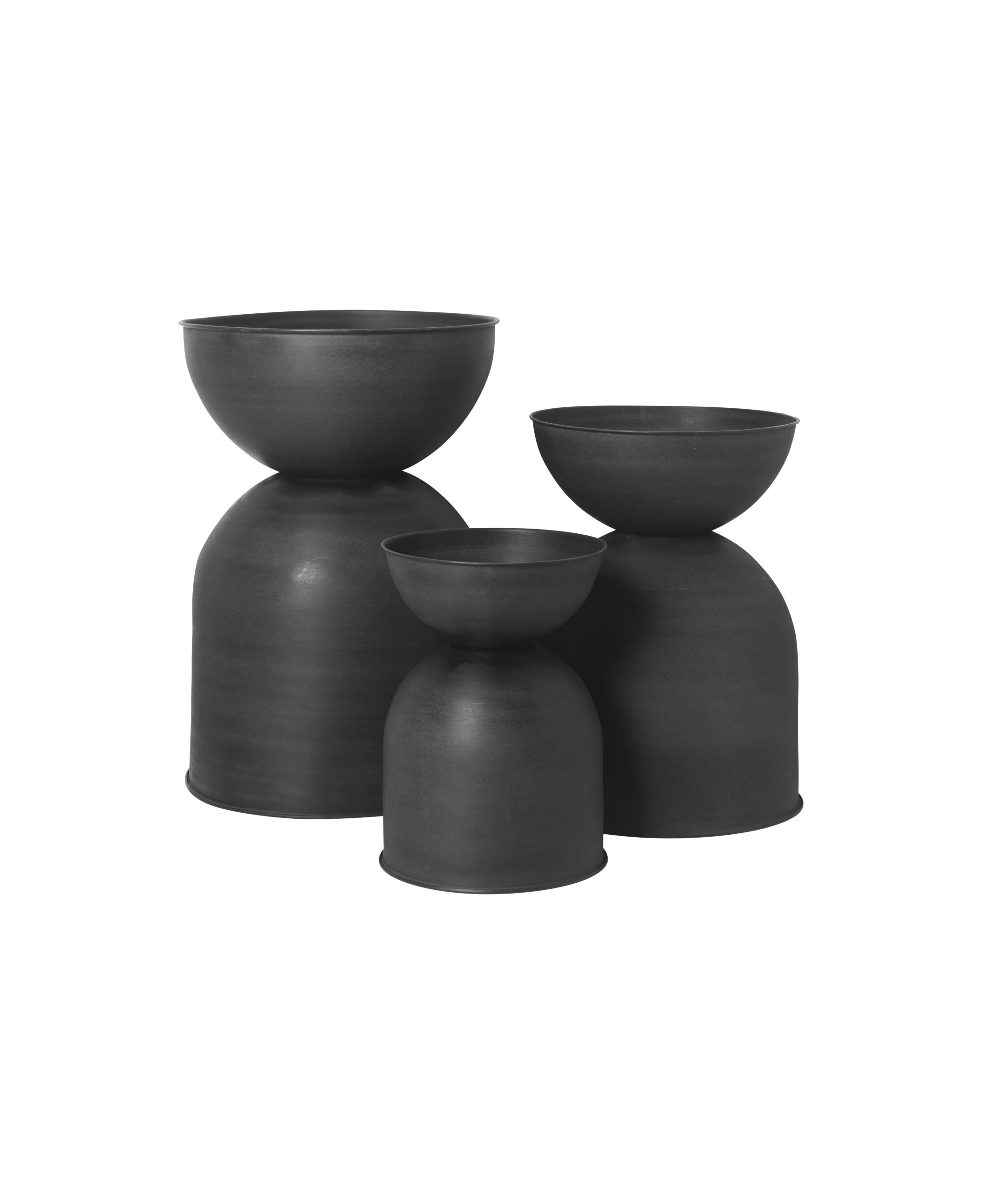 Горщик  для рослин Hourglass чорного кольору від Ferm Living