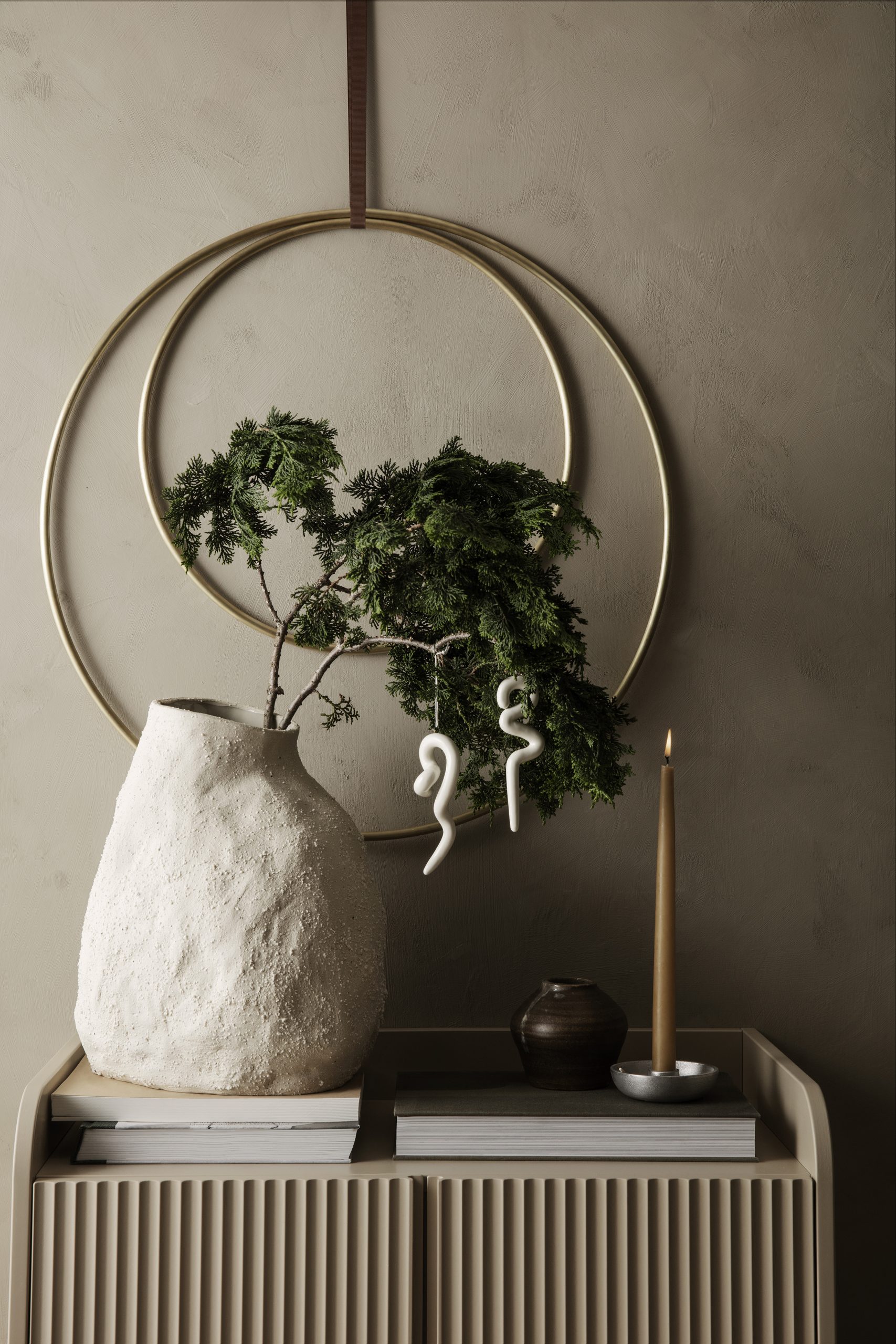 Ваза Vulca колір кам’яно-білий від Ferm Living