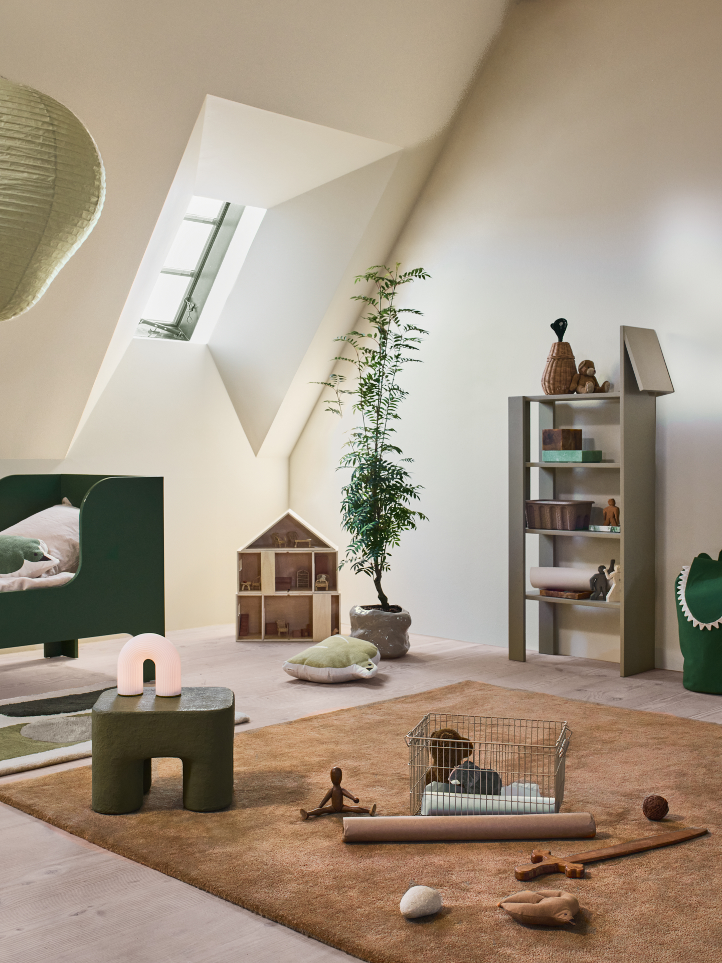 Сітчасті кошики для зберігання Cala колір вердант грін від Ferm Living набір з двох штук