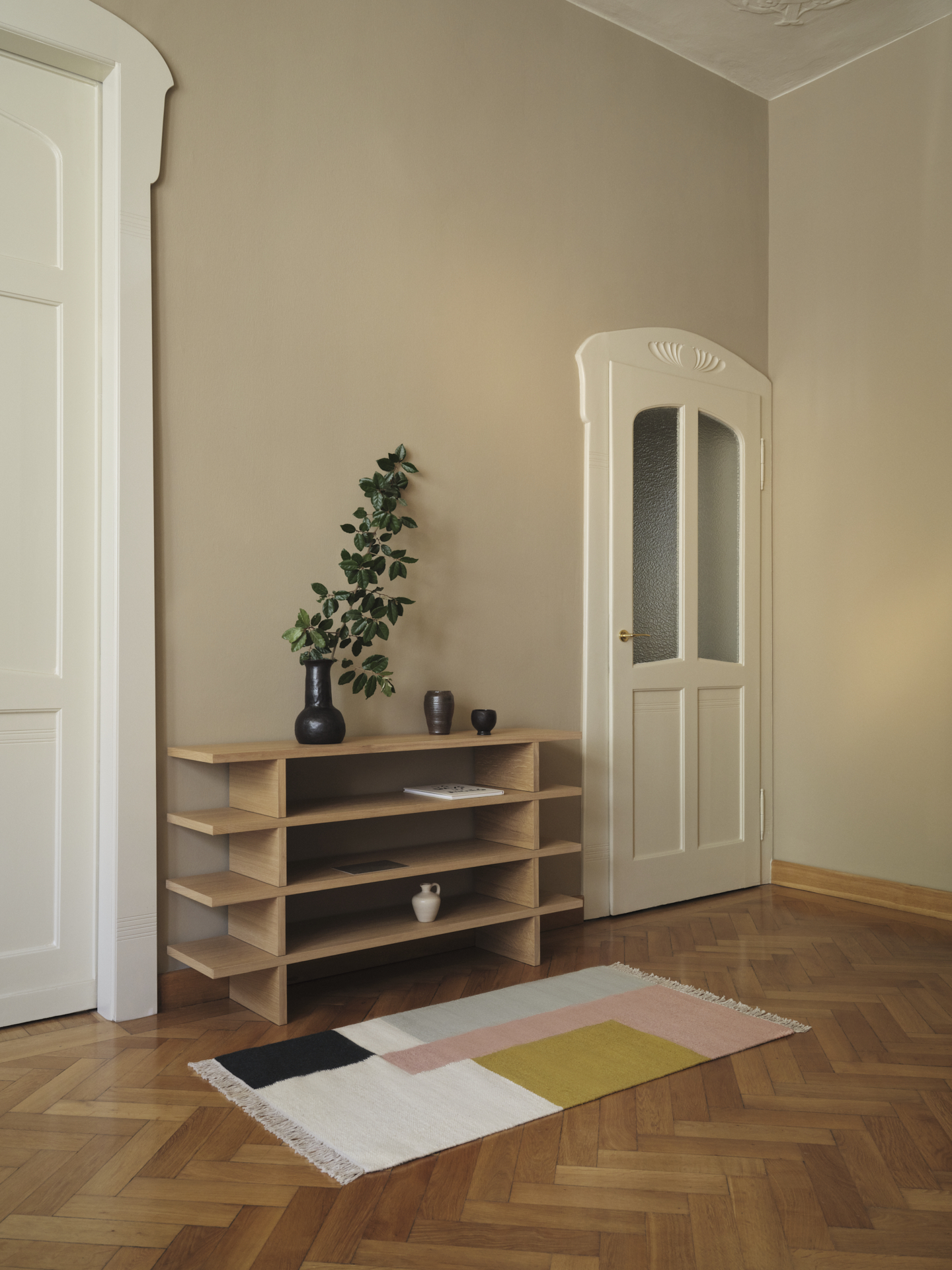 Килим Kelim різнокольровий з квадратним візерунком від Ferm Living
