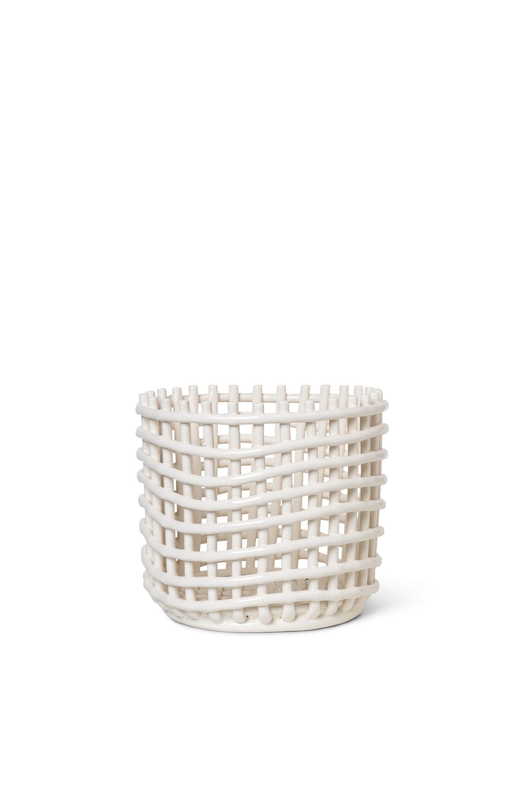 Горщик Ceramic Basket білого кольору від Ferm Living