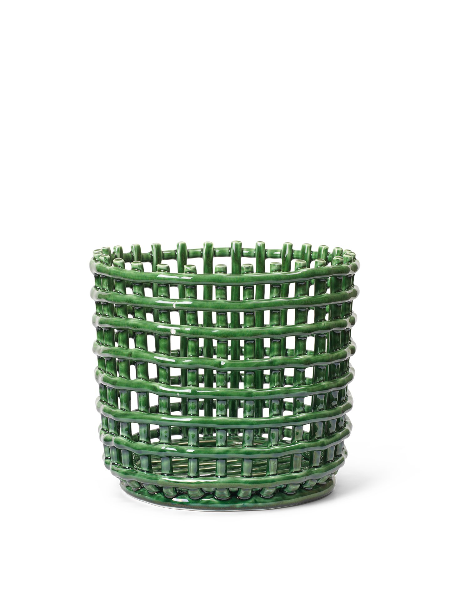 Горщик Ceramic Basket смарагдового кольору від Ferm Living