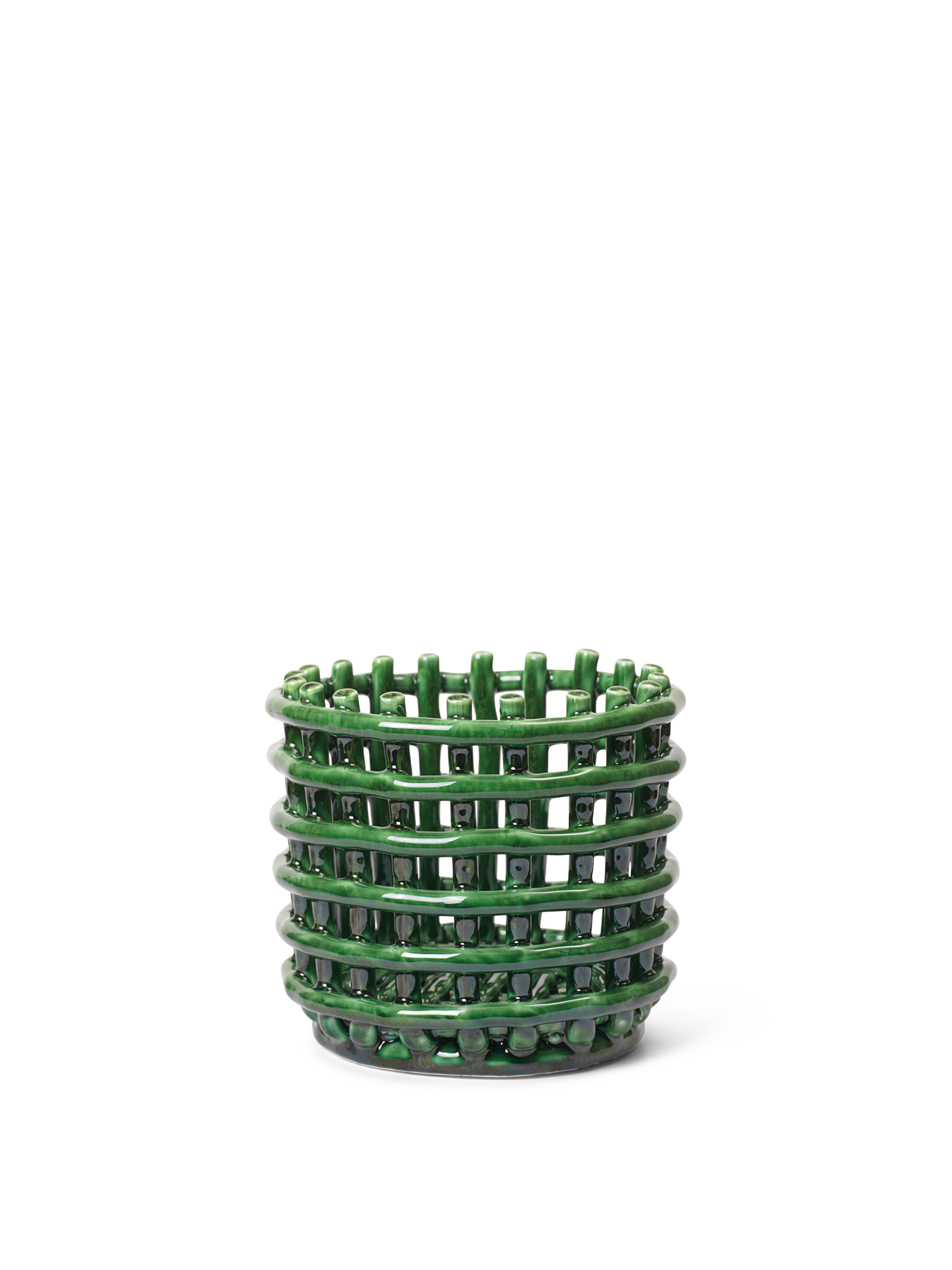 Горщик Ceramic Basket смарагдового кольору від Ferm Living