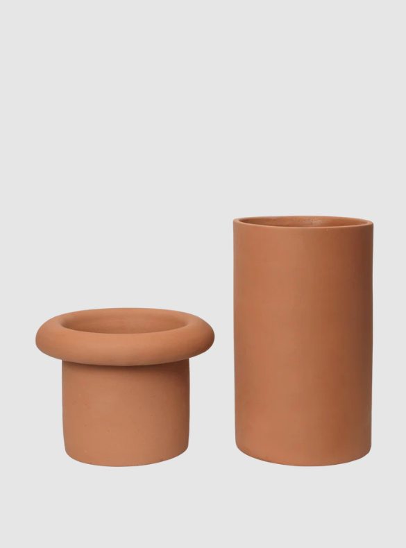 Горщик для рослин Rollo теракотового кольору від Ferm Living