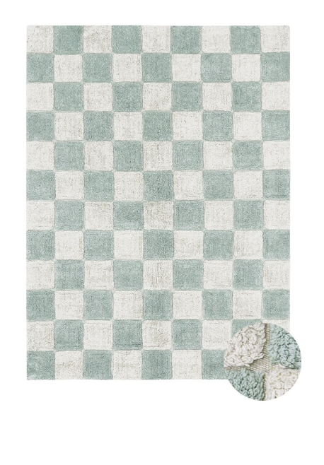 Дитячий килим Kitchen Tiles кольору блакитної шавлії від Lorena Canals.