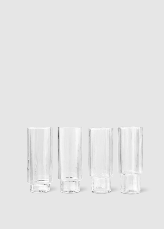 Висока склянка Ripple Tall від Ferm Living (набір 4 шт).