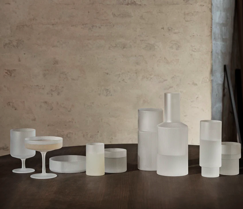Висока склянка Ripple Tall від Ferm Living (набір 4 шт).