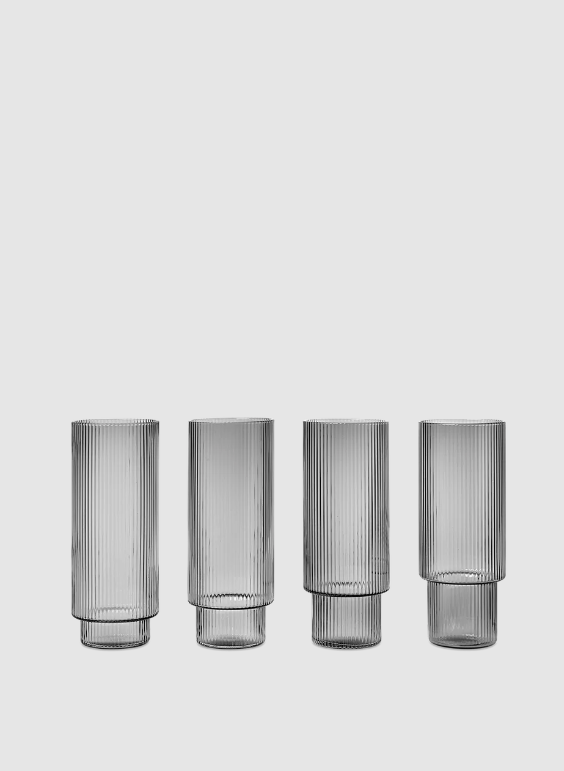 Висока склянка Ripple Tall від Ferm Living (набір 4 шт).