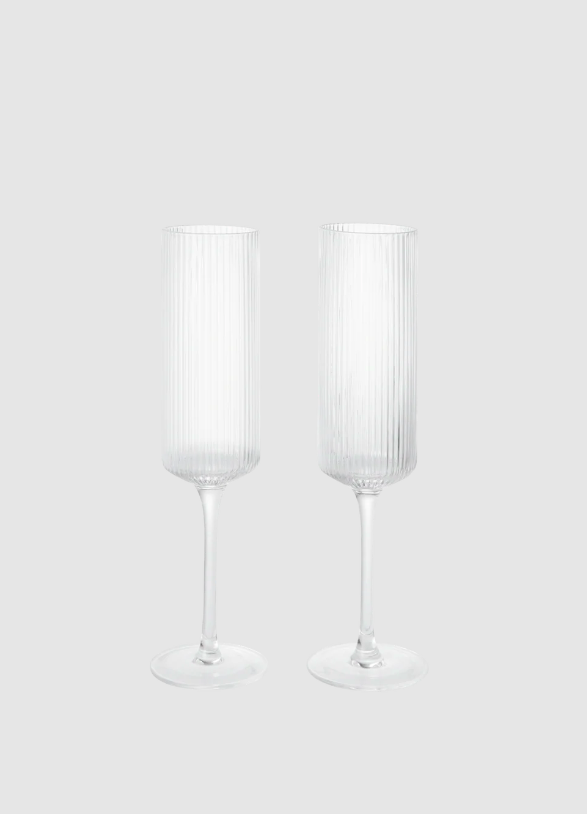 Келихи Ripple Champagne Flutes від Ferm Living. (набір 2 шт).