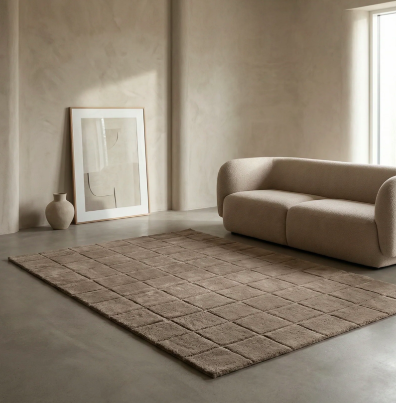 Килим Grid шоколадного кольору від Classic Collection.