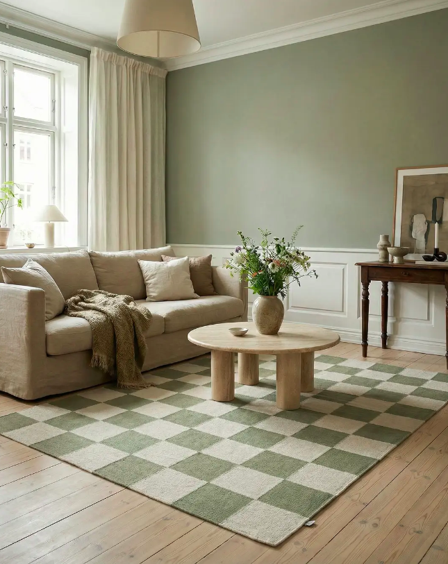 Килим Square зеленого кольору від Classic Collection.