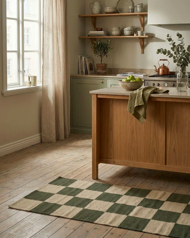 Килим Square колір лісовий-зелений від Classic Collection.