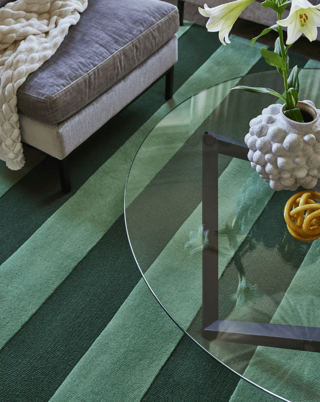 Килим Stripe Bouclе зеленого кольору від Classic Collection.