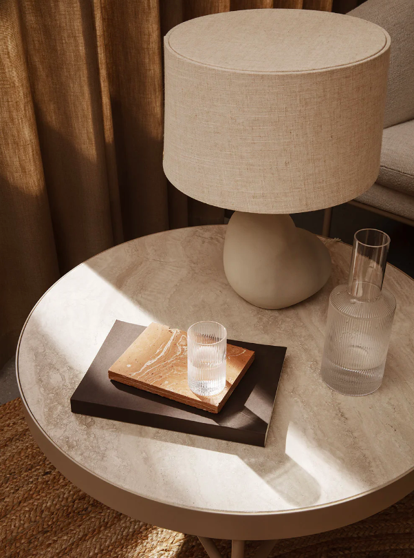 Журнальний столик Travertine кольору кашемір від Ferm Living