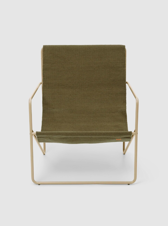 Вуличне крісло Desert Lounge оливкового кольору від Ferm Living