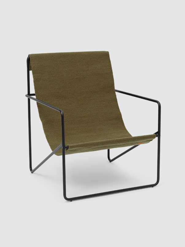 Вуличне крісло Desert Lounge оливкового кольору від Ferm Living